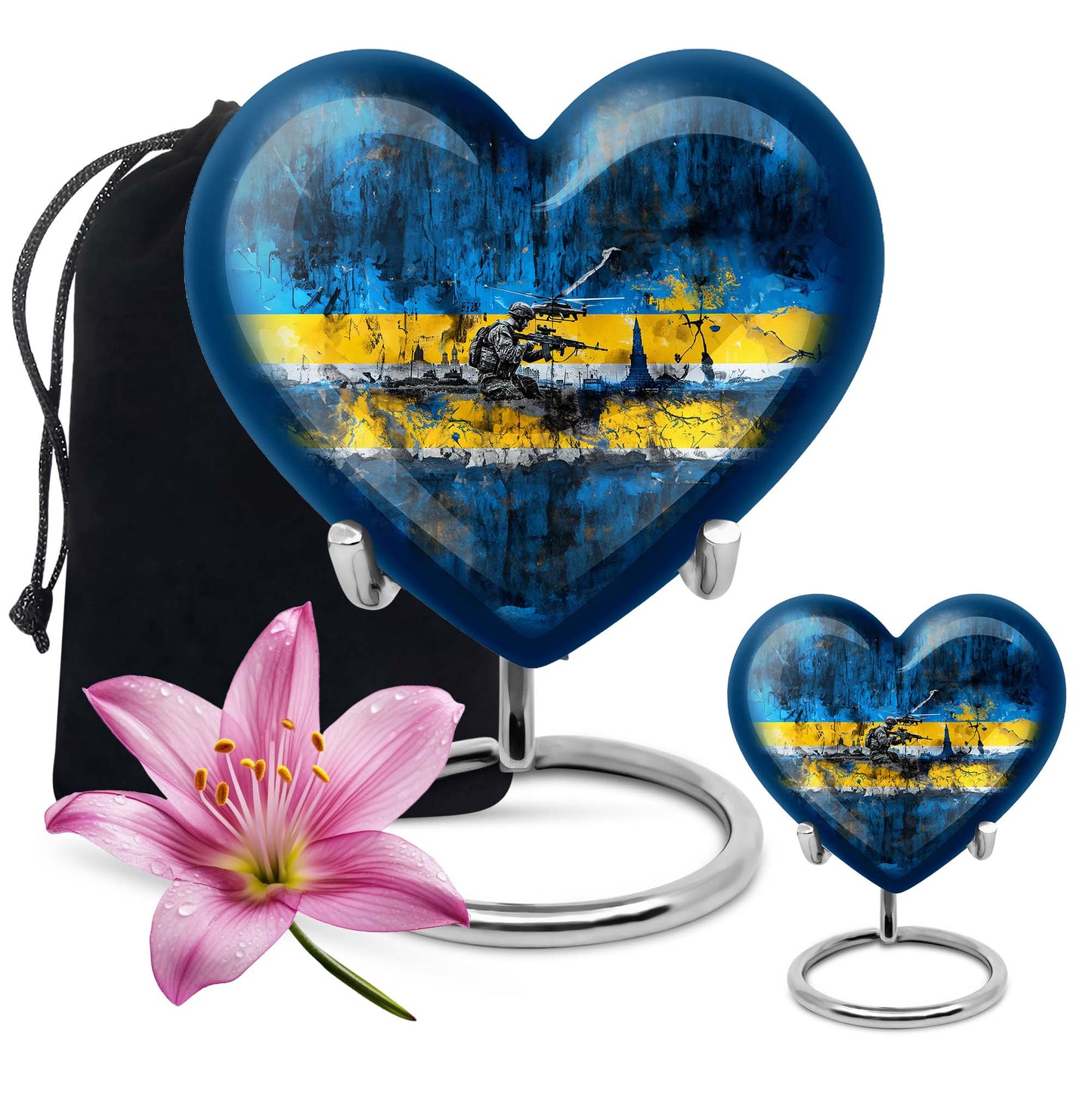 heart design military funeral urn for cremation ashes