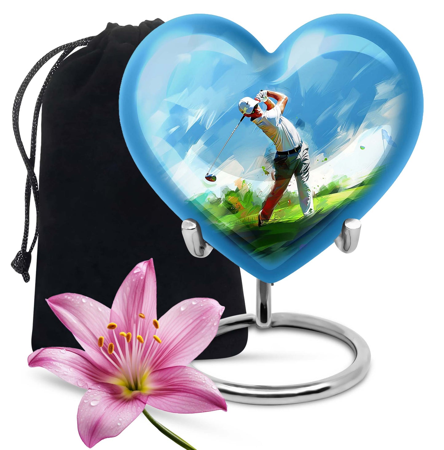 Personalized Golf Keepsake Urn for Human Ashes - 10-inch, 200 cu in - Yatskia