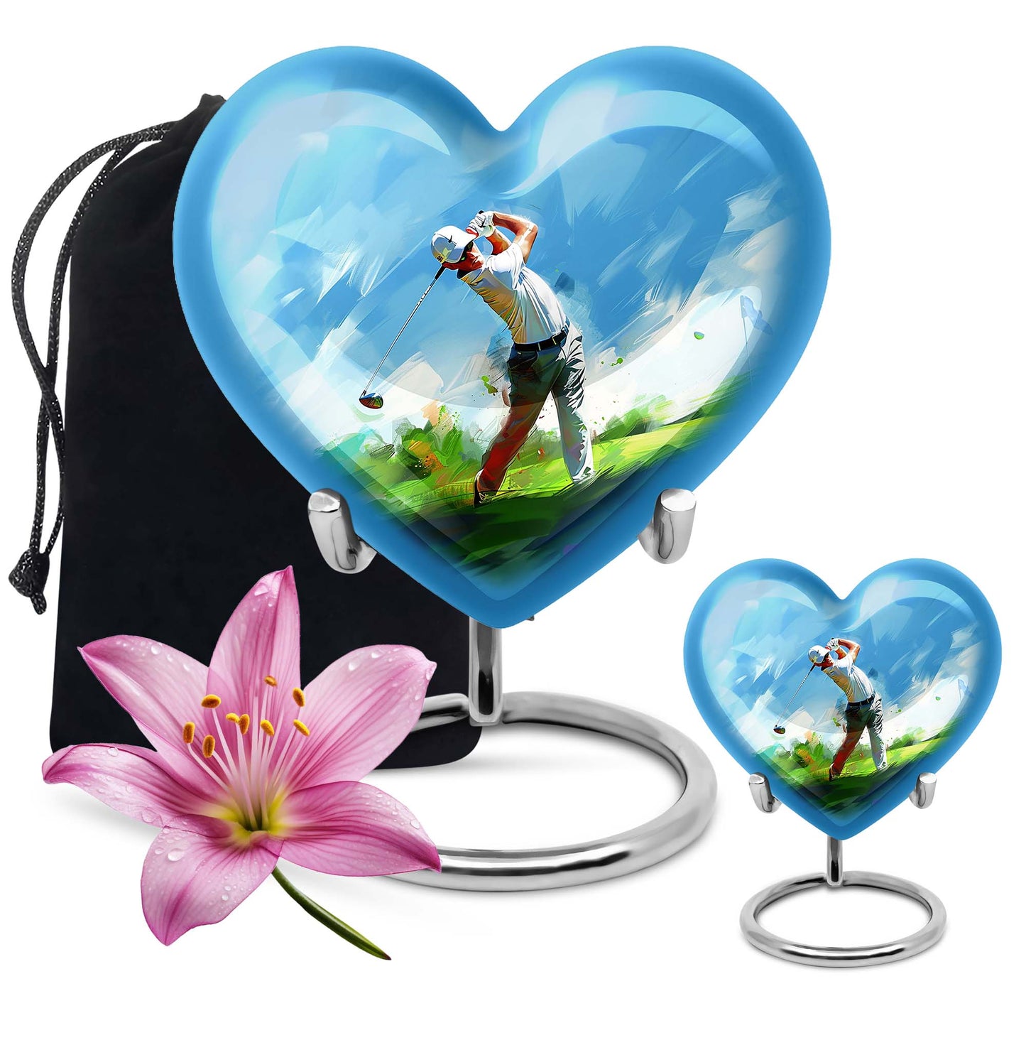 Personalized Golf Keepsake Urn for Human Ashes - 10-inch, 200 cu in - Yatskia