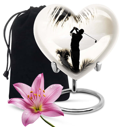 Personalized Golf Keepsake Urn for Human Ashes - 10-inch, 200 cu in - Yatskia