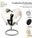Heart-shaped 10-inch golf urn, personalised aluminium memorial urns for mom