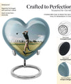 heart-shaped golf urn for human ashes