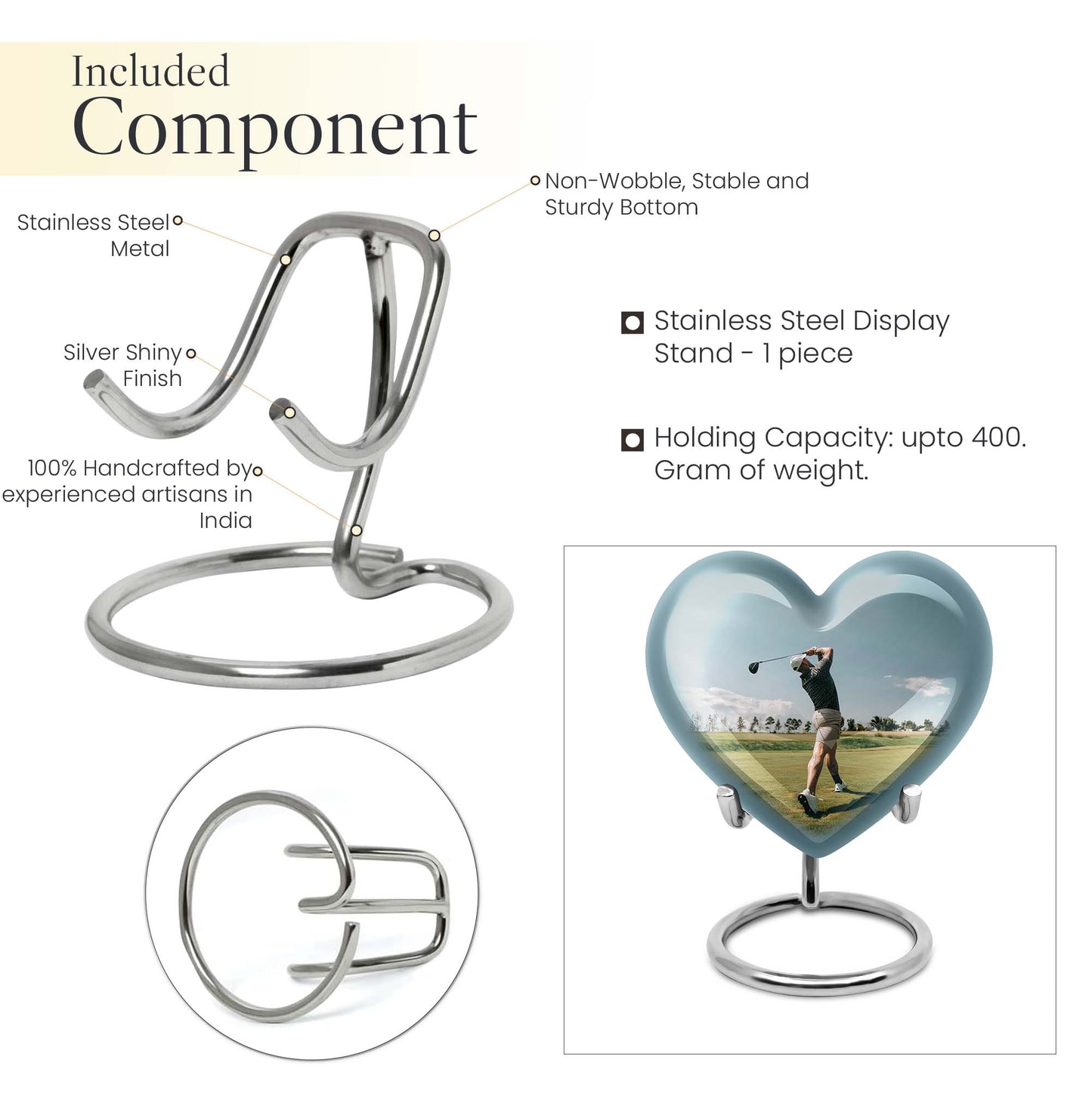 heart-shaped golf urn for human ashes