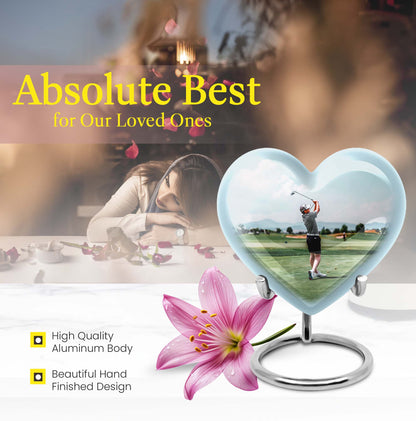 golf urn for human ashes, includes velvet pouch