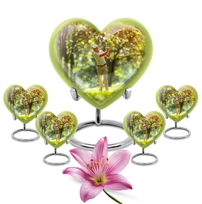 heart design golf urn.