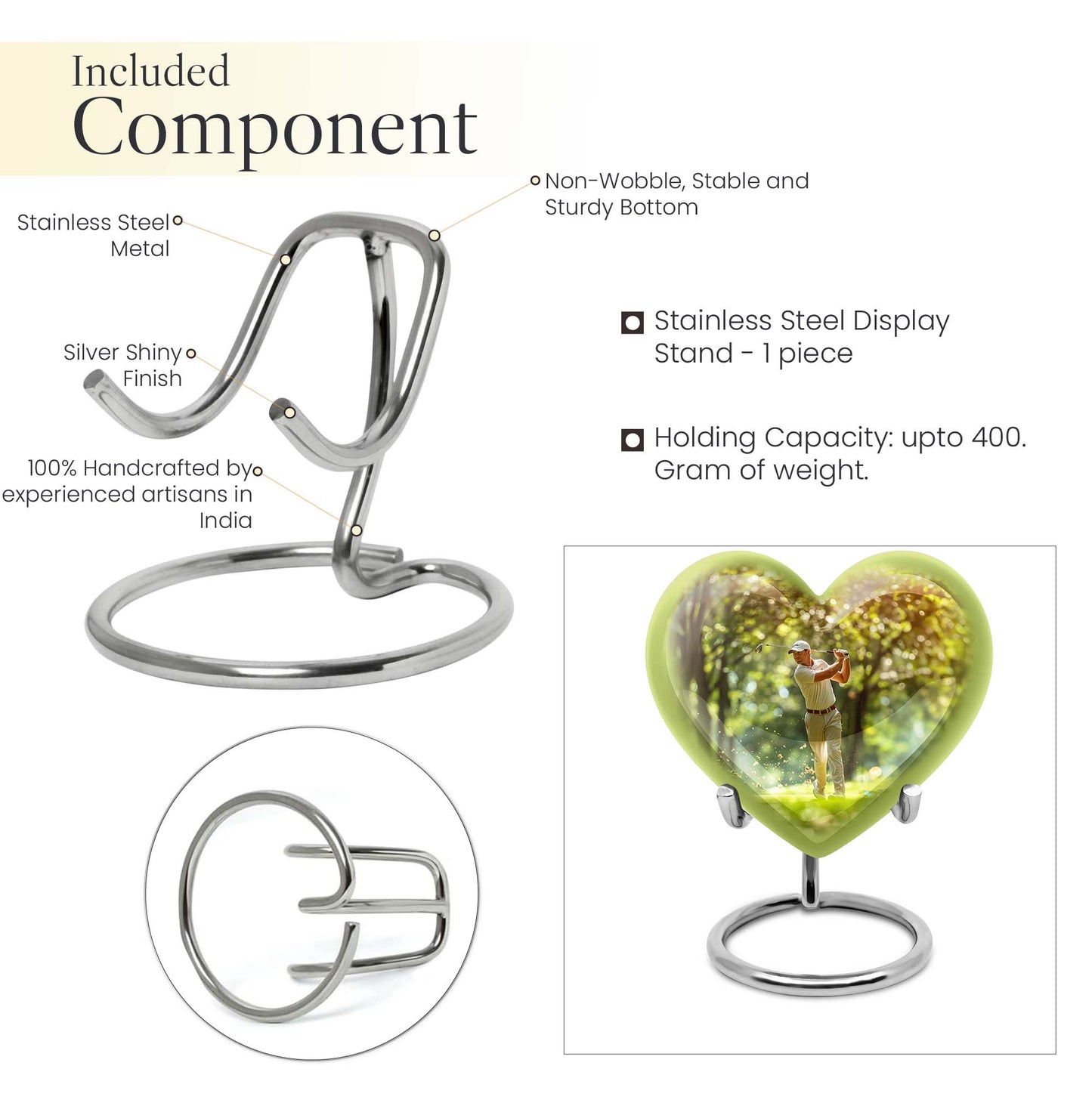 heart design golf urn.