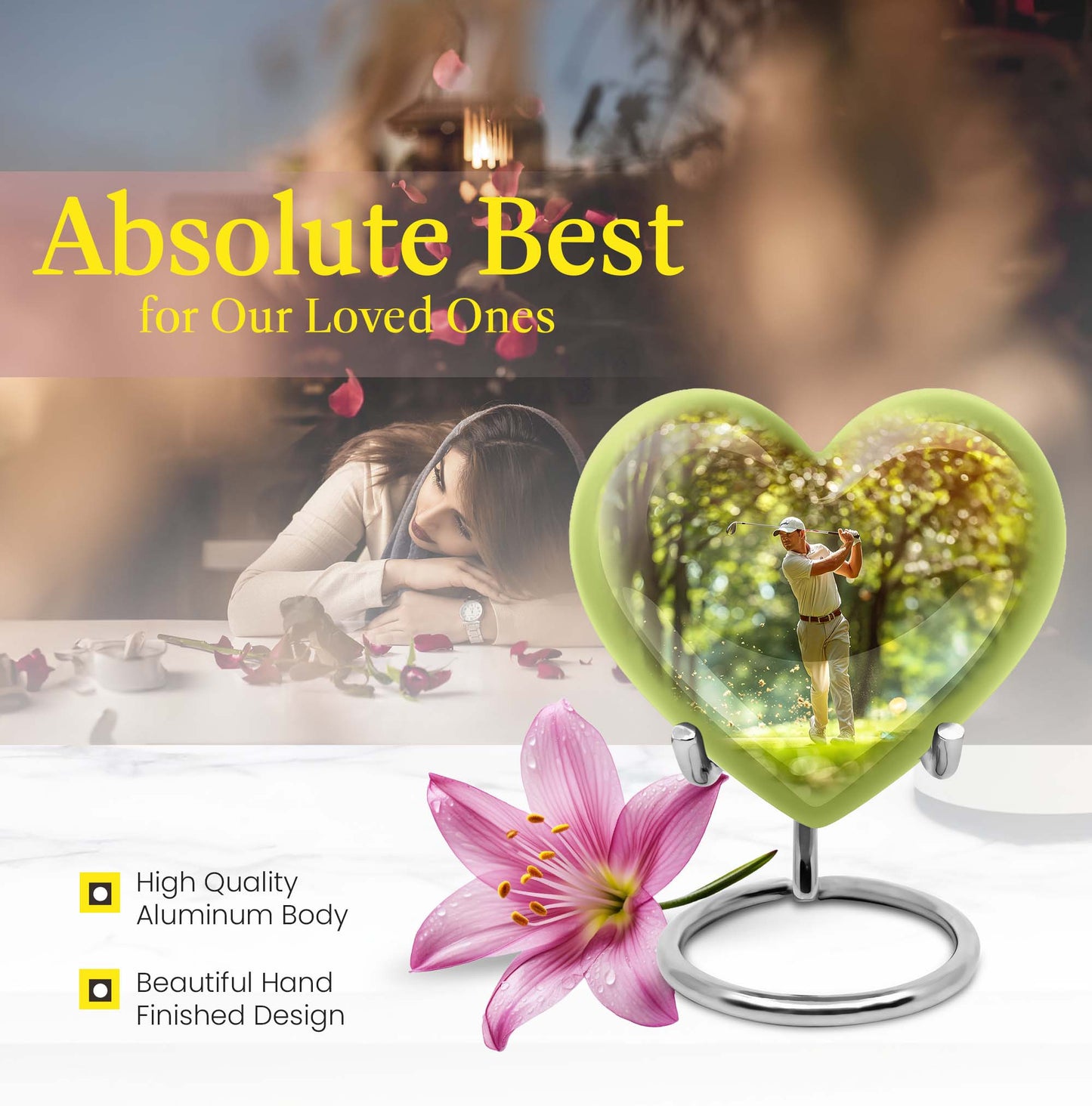 heart design golf urn.