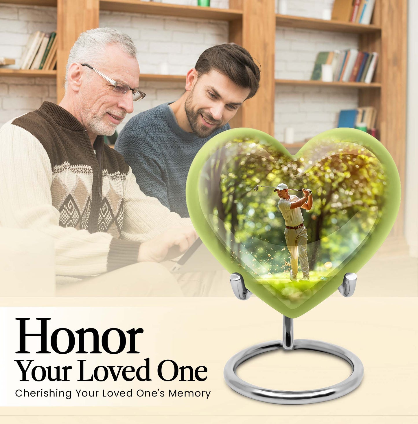 heart design golf urn.