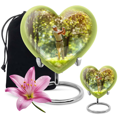 heart design golf urn.