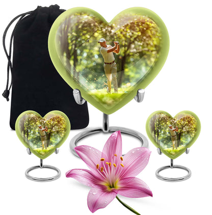 heart design golf urn.
