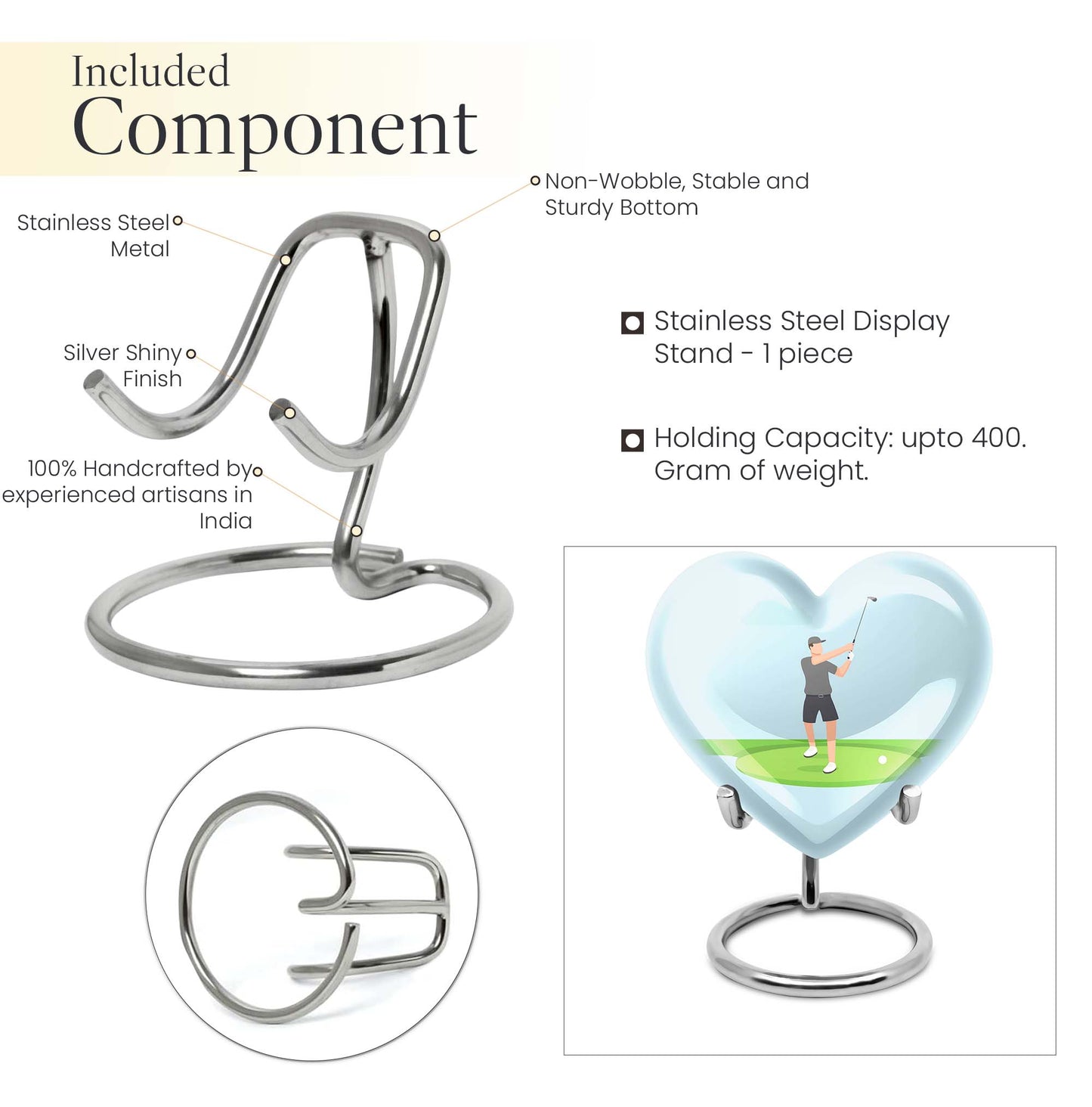 Heart design golf Urn