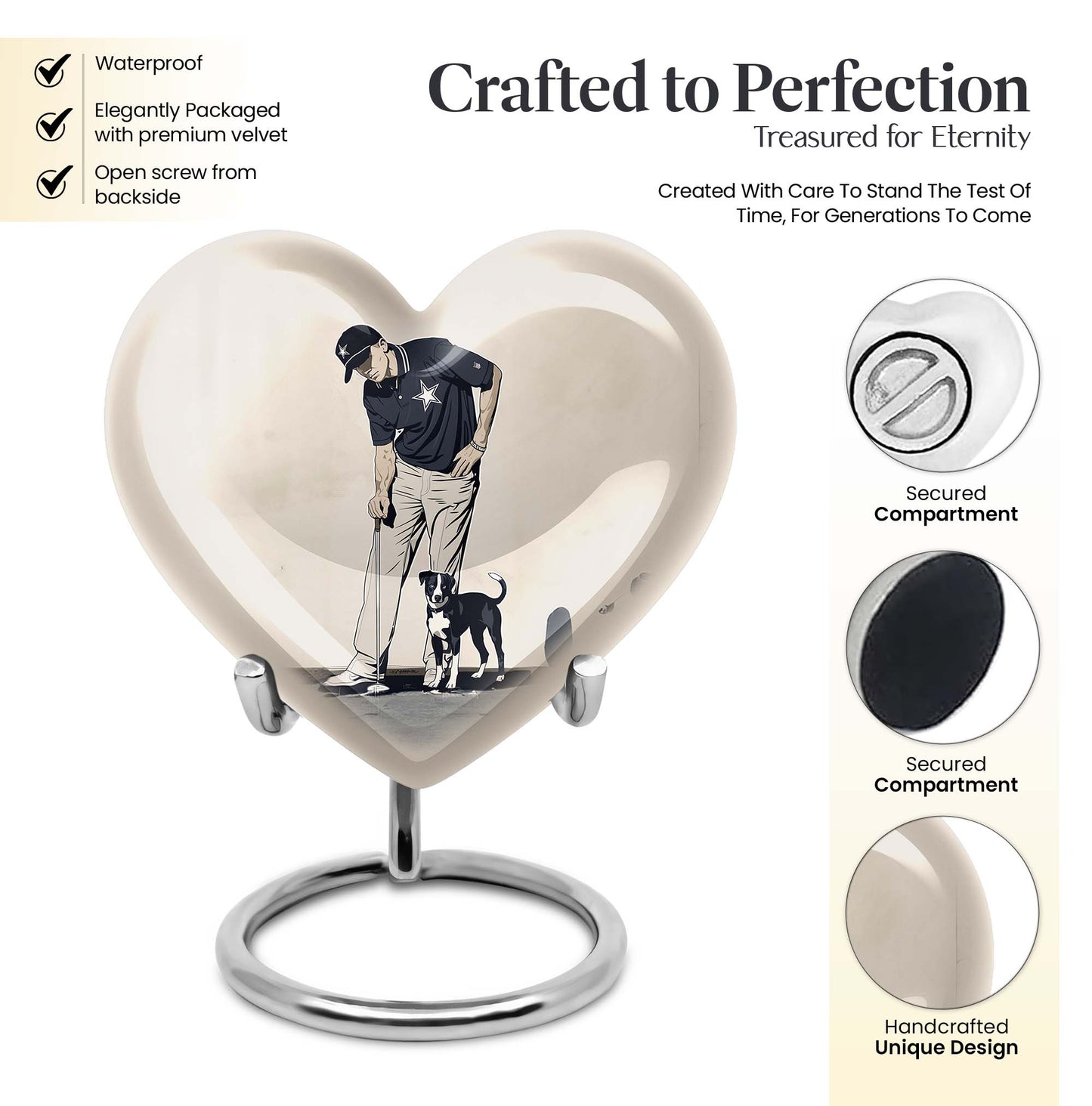Heart-Shaped Golf Urn