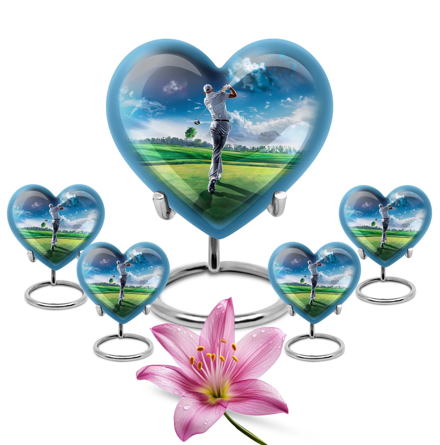Personalized Golf Keepsake Urn for Women - 10-inch, 200 cu in - Yatskia