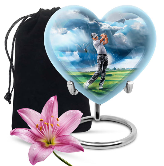 heart design golf urn for adult ashes