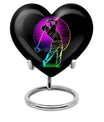 10 inch aluminium heart abstract golf urn, customizable large urn for ashes with velvet pouch