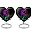 10 inch aluminium heart abstract golf urn, customizable large urn for ashes with velvet pouch