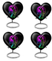 10 inch aluminium heart abstract golf urn, customizable large urn for ashes with velvet pouch