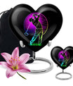 10 inch aluminium heart abstract golf urn, customizable large urn for ashes with velvet pouch