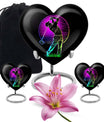 10 inch aluminium heart abstract golf urn, customizable large urn for ashes with velvet pouch