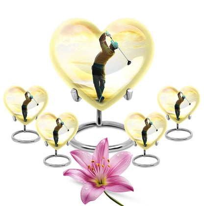 heart-shaped golf urn 