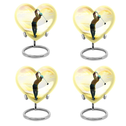 heart-shaped golf urn 