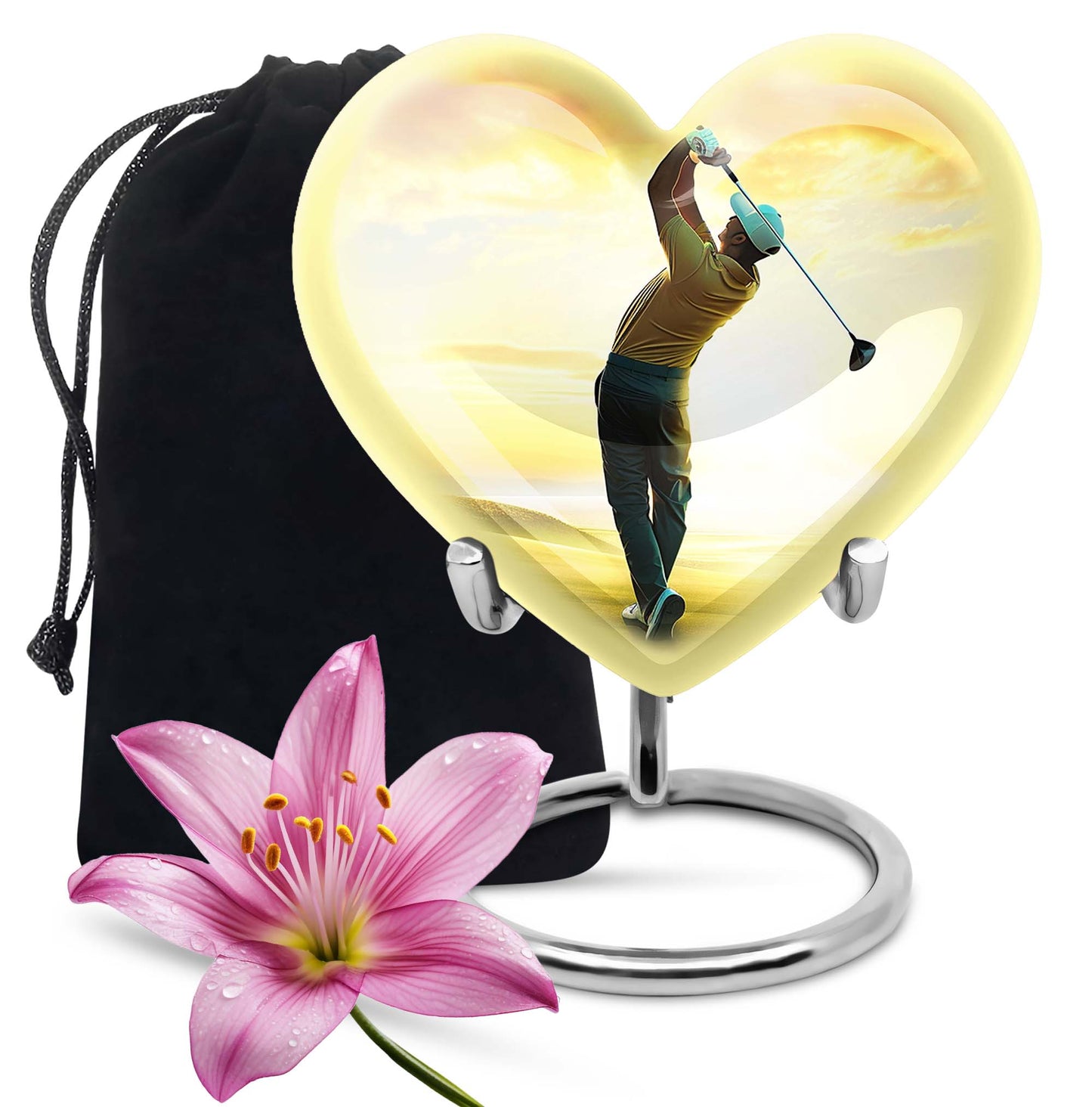 Personalized Golf Memorial Urn for Human Ashes - 10-inch, 200 cu in - Yatskia