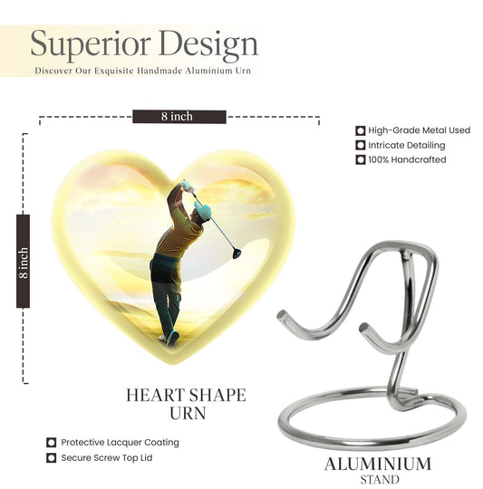 heart-shaped golf urn 