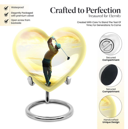 heart-shaped golf urn 
