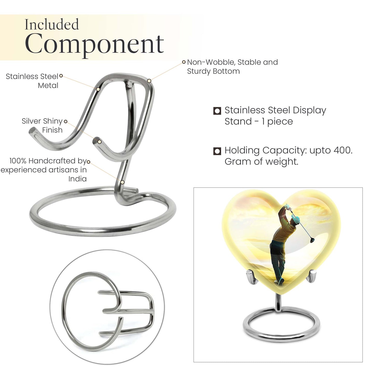 heart-shaped golf urn 