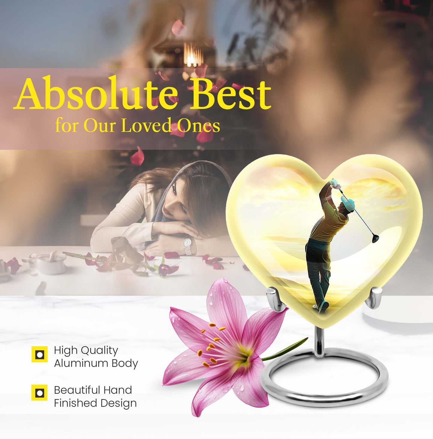 heart-shaped golf urn 