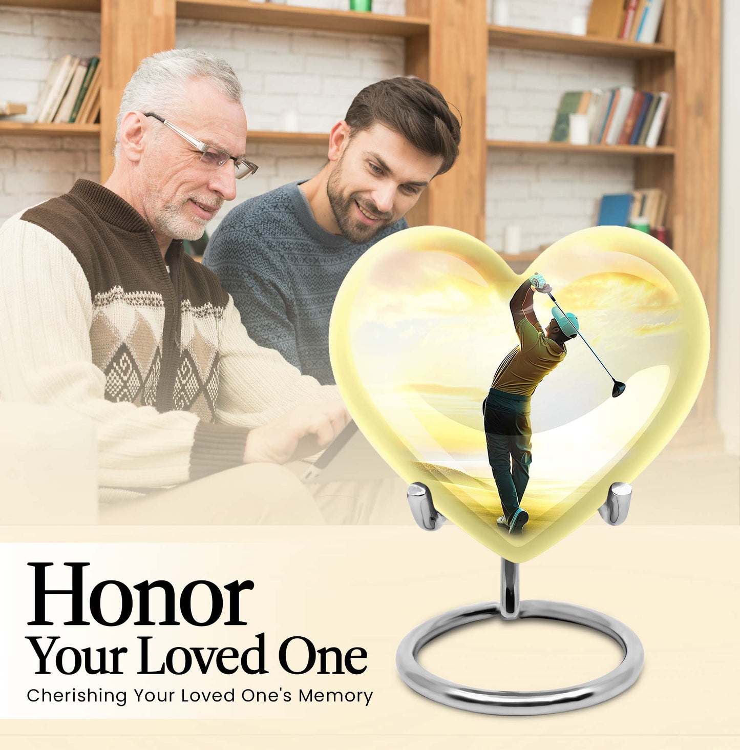 heart-shaped golf urn 