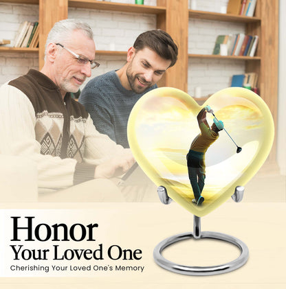 heart-shaped golf urn 
