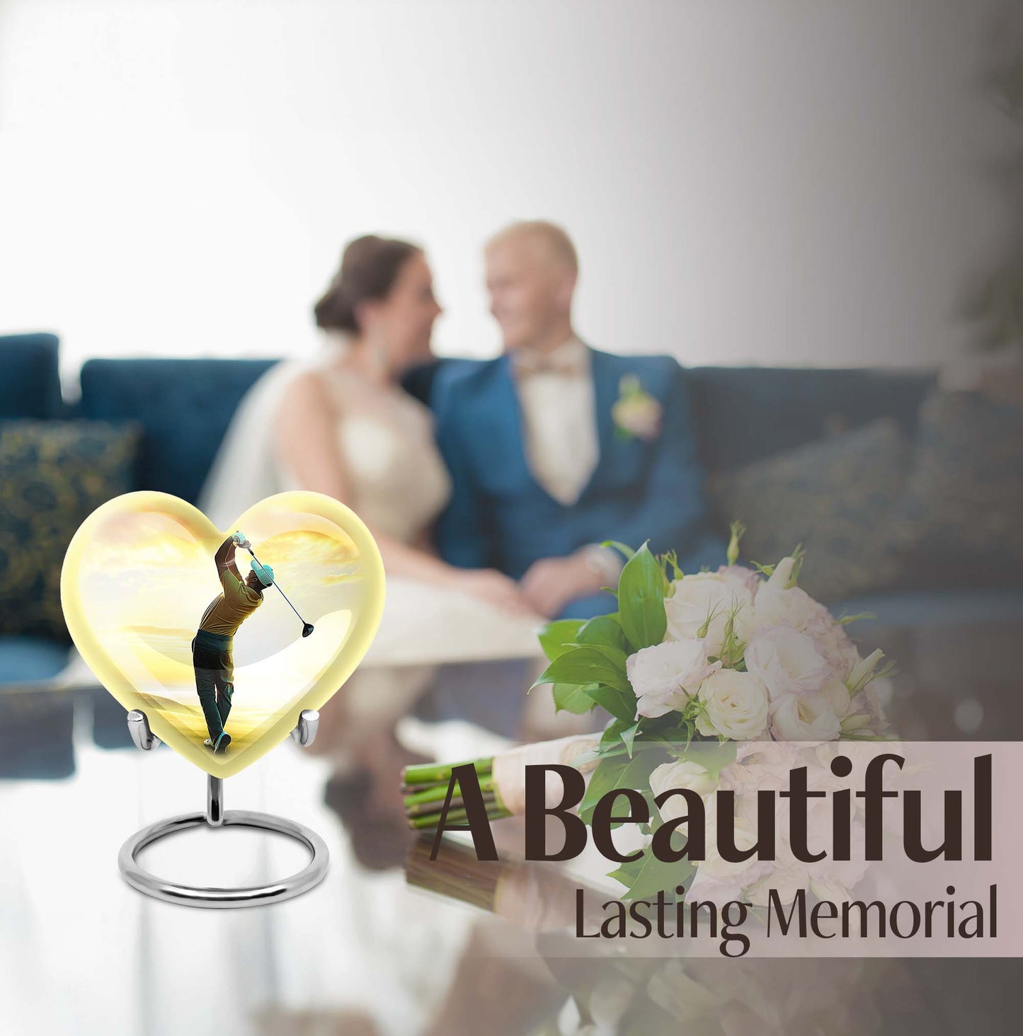 heart-shaped golf urn 