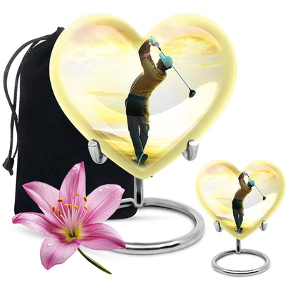 Personalized Golf Memorial Urn for Human Ashes - 10-inch, 200 cu in - Yatskia
