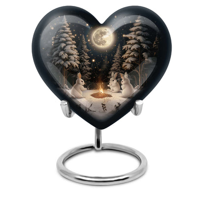 White Personalized Galaxy Cremation Urn for Human Ashes - 10-inch, 200 cu in - Yatskia