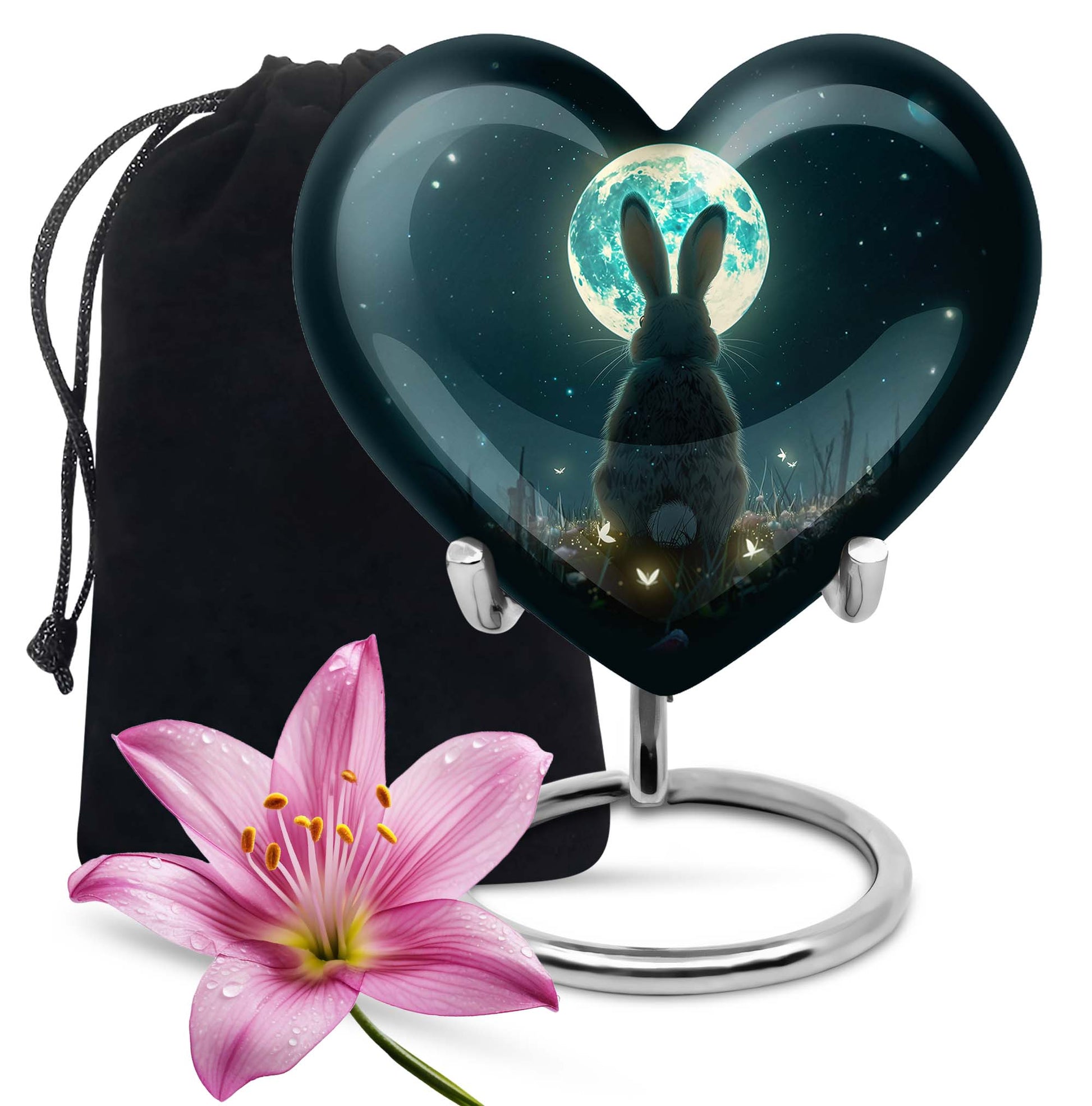 White Bunny Moon Small Urns For Ashes Large Funeral, Ashes Urn