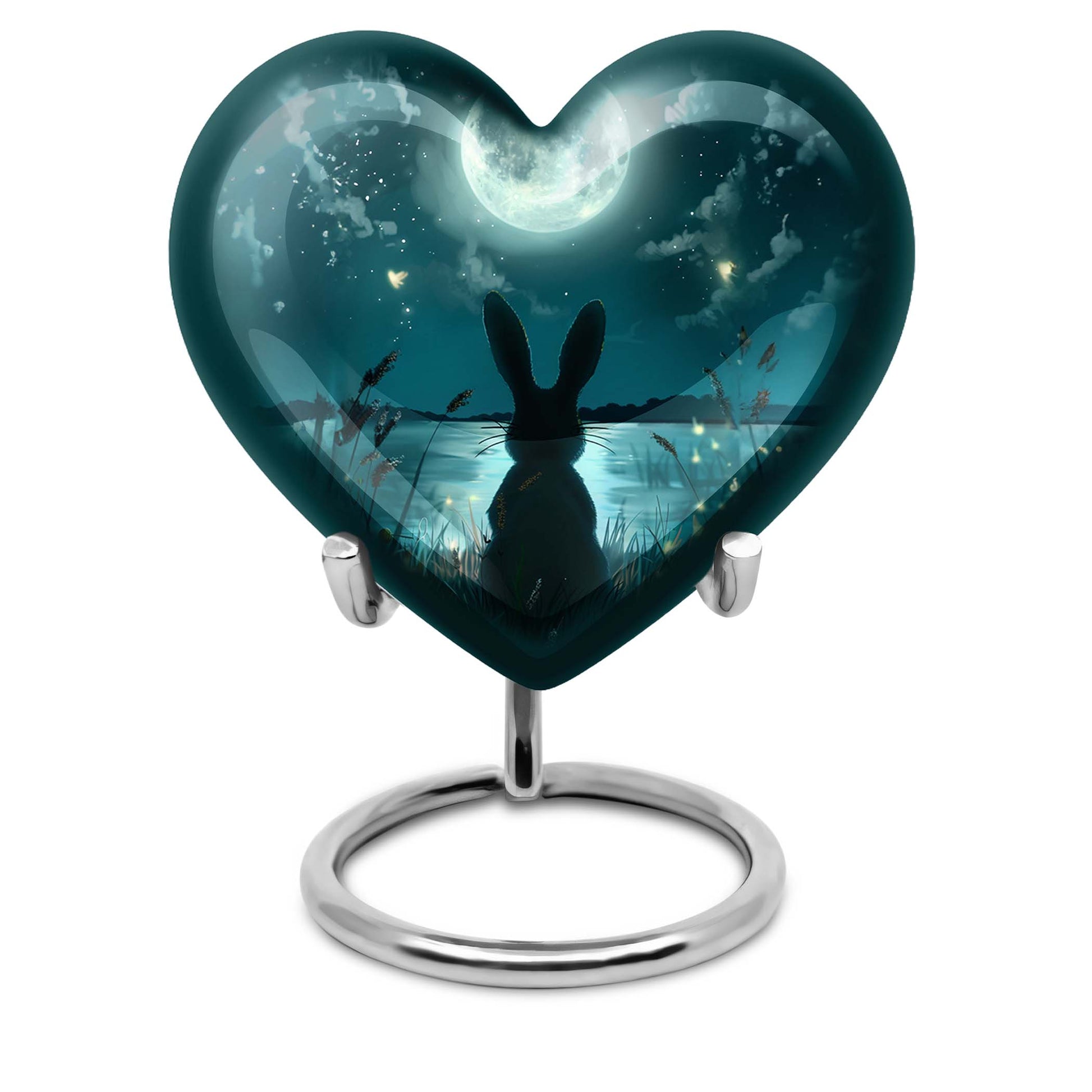 White Bunny Moon Funeral Urn For Adults Funeral, Ashes Urn For Ashes