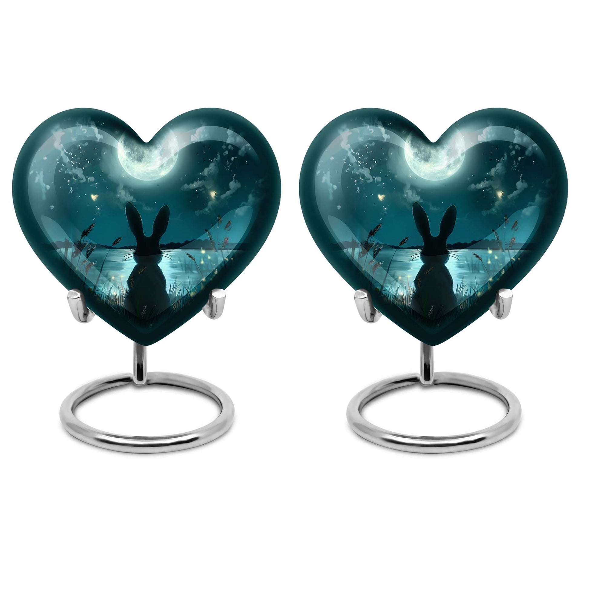 White Bunny Moon Funeral Urn For Adults Funeral, Ashes Urn For Ashes