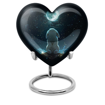 White Personalized Galaxy Cremation Urn for Women - 10-inch, 200 cu in - Yatskia
