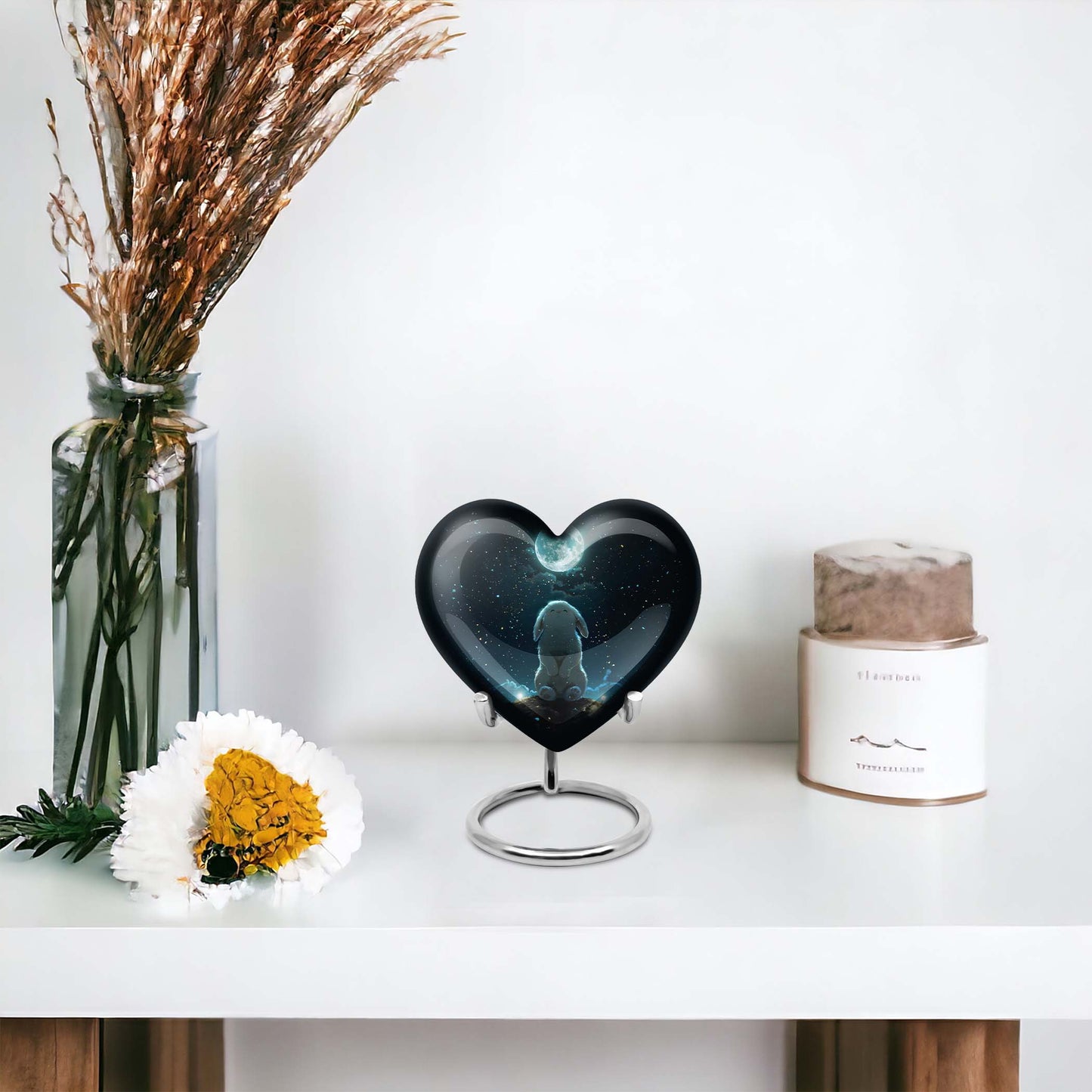 White Personalized Galaxy Cremation Urn for Women - 10-inch, 200 cu in - Yatskia