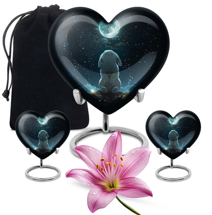 White Personalized Galaxy Cremation Urn for Women - 10-inch, 200 cu in - Yatskia