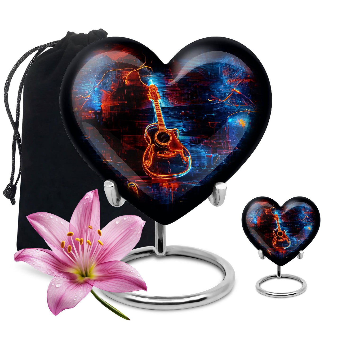 Personalized Guitar Cremation Urn for Human Ashes - 10-inch, 200 cu in - Yatskia