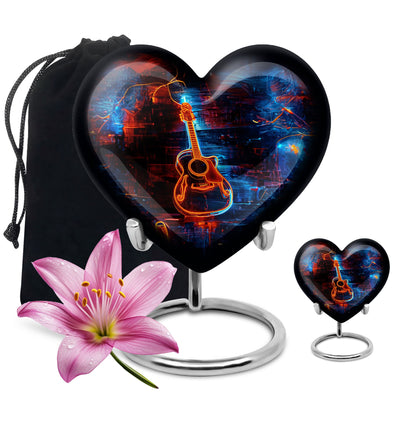 Personalized Guitar Cremation Urn for Human Ashes - 10-inch, 200 cu in - Yatskia