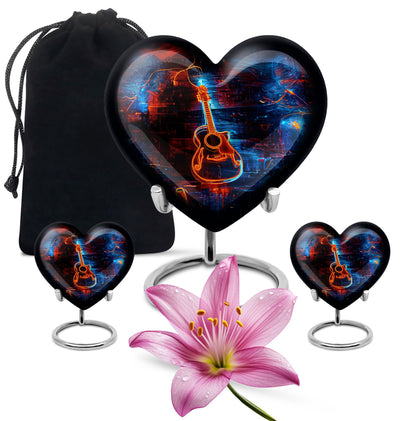 Personalized Guitar Cremation Urn for Human Ashes - 10-inch, 200 cu in - Yatskia