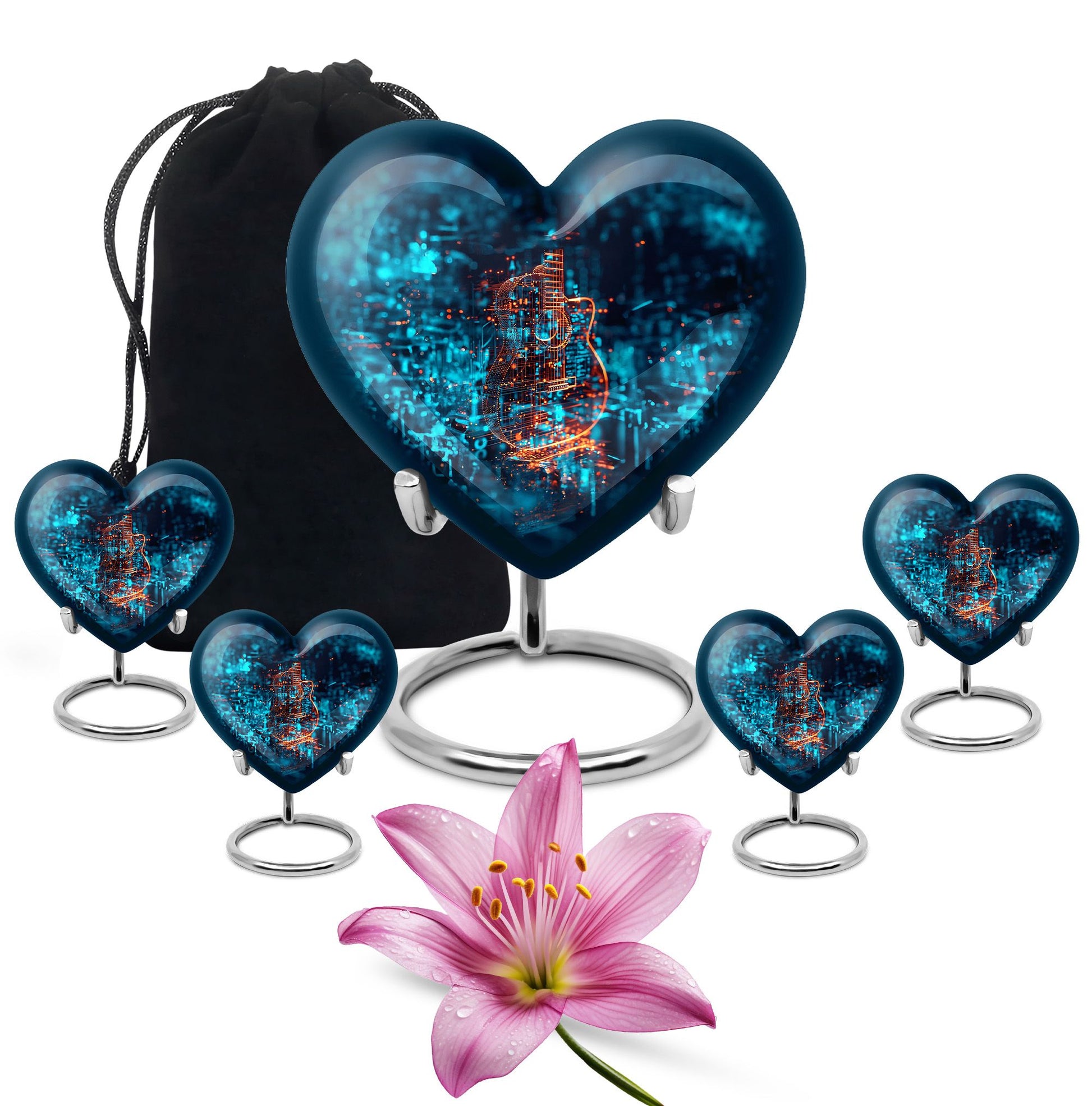 Guitar Urn For Human Ashes Keepsake Funeral, Ashes Cremation Urn
