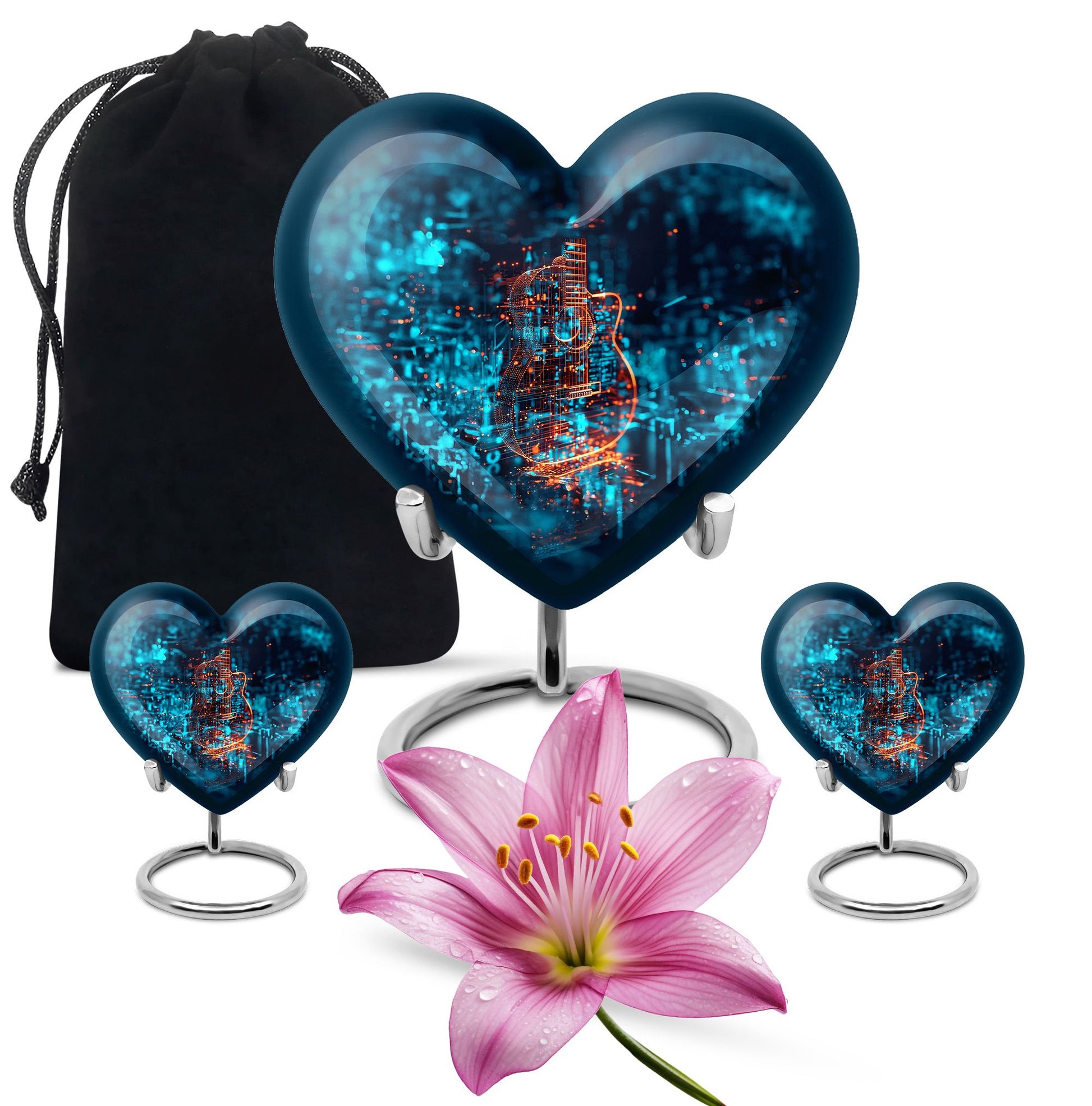 Guitar Urn For Human Ashes Keepsake Funeral, Ashes Cremation Urn