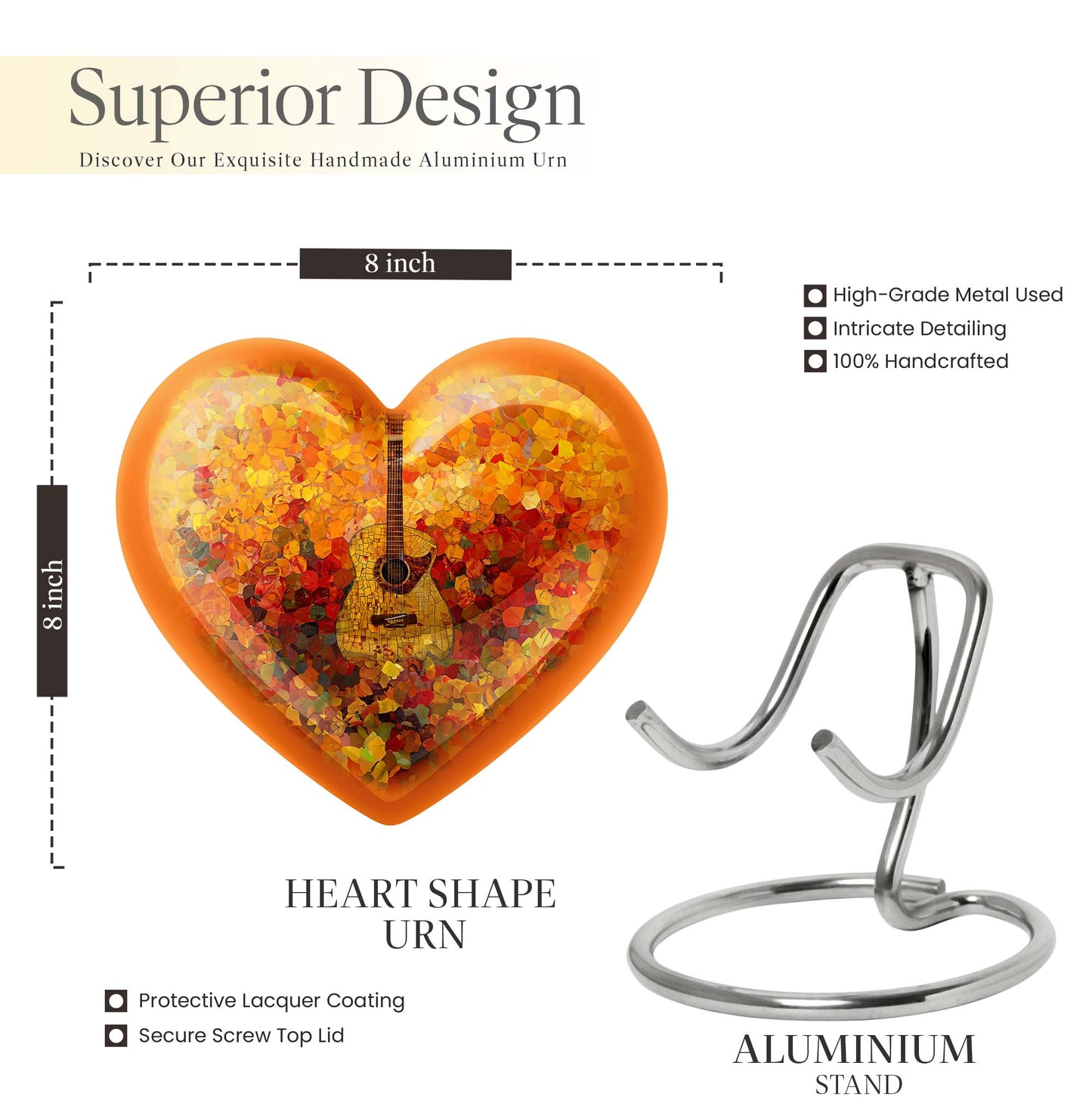 heart-shaped Guitar Urn
