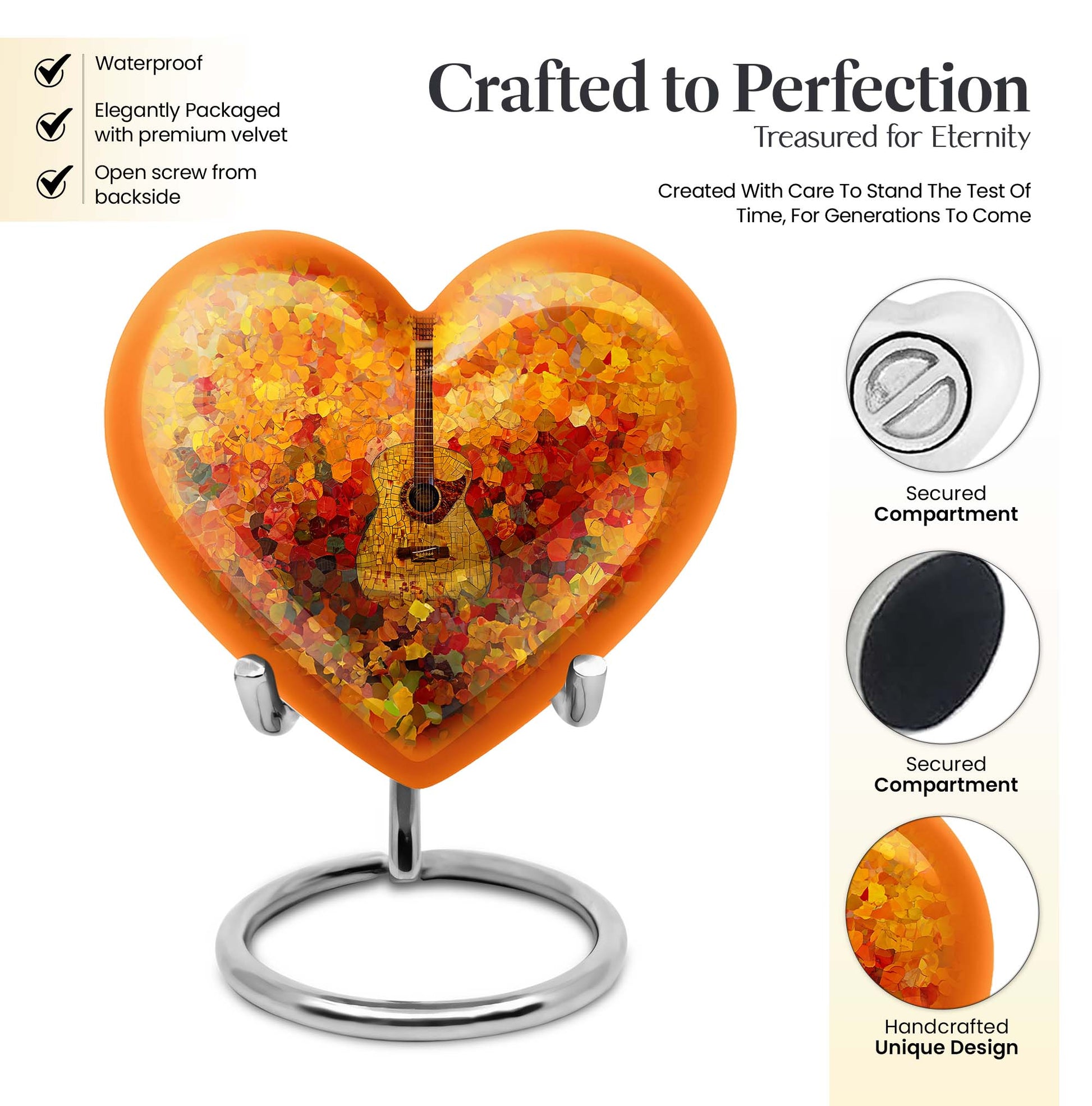 heart-shaped Guitar Urn