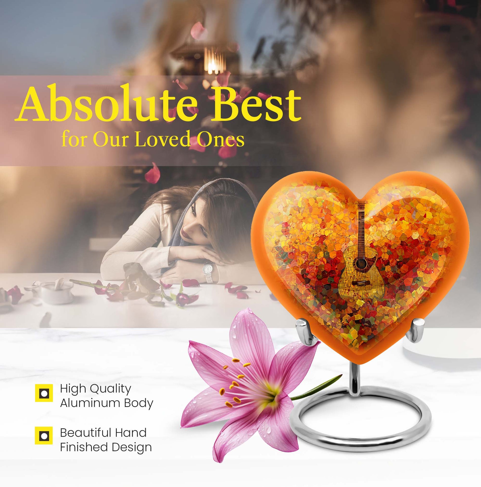 heart-shaped Guitar Urn