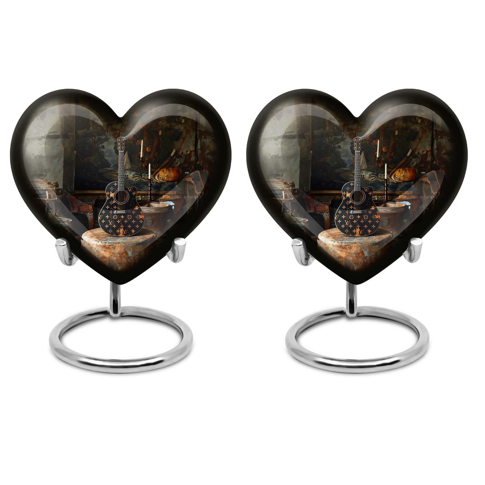 Guitar Small Urn Large Funeral, Ashes Urn For Ashes